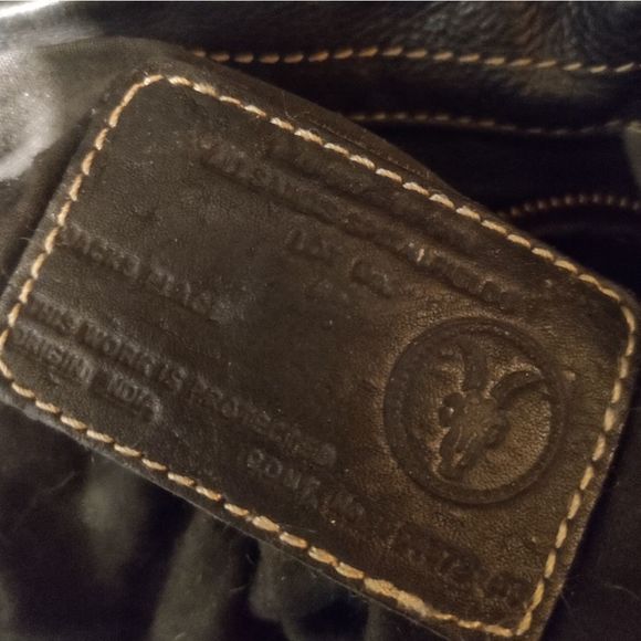 ALL SAINTS \\ DARK BROWN GENUINE LEATHER STUDDED SHOULDER BAG - Picture 5 of 5